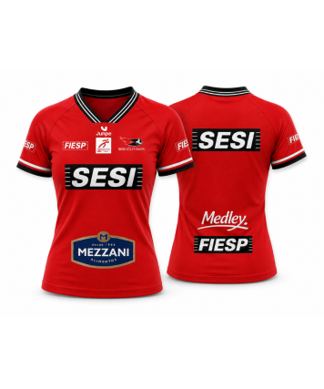 CAMISA DE JOGO SESI BAURU VOLEI FEMININO VERMELHA - BABY LOOK